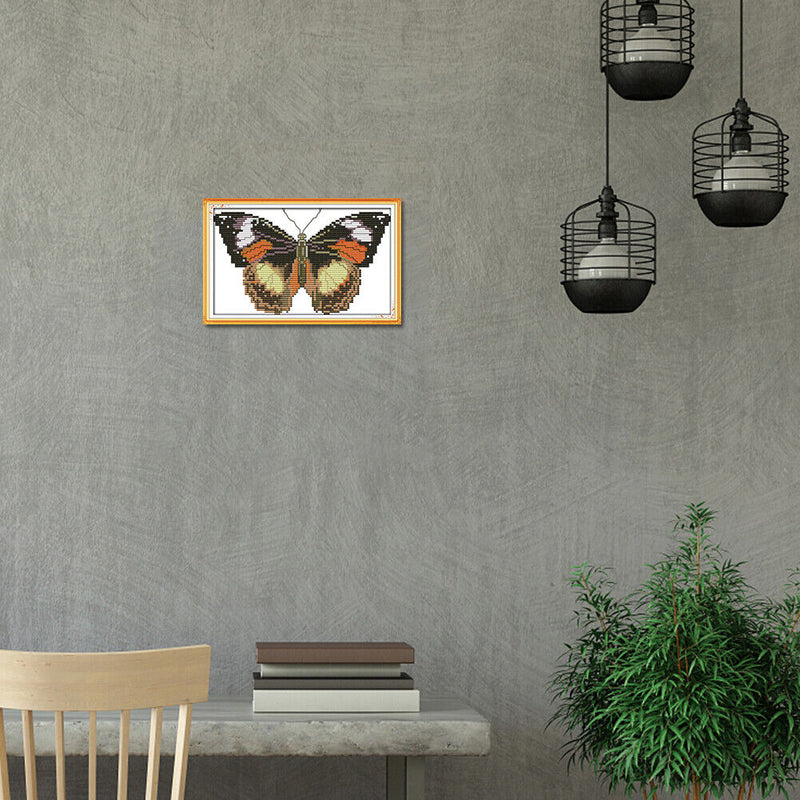 14CT Stamped Cotton Thread Picture Butterfly Cross Stitch Needlework (D725)