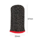 2pcs 24-Stitch Mobile Game Finger Cover Anti-Sweat Anti-Skid (Black Red)