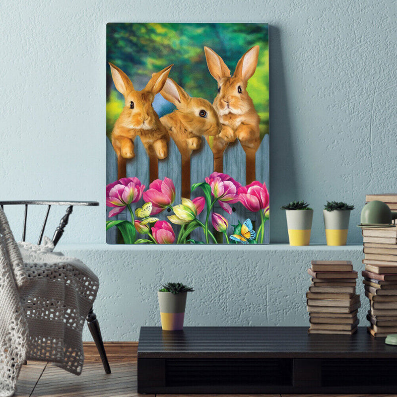 Rabbit Diamond Painting Kit Full Round Rhinestone Wall