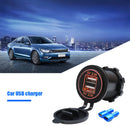 4.2A Car Motorcycle Dual USB Charger Sockets LED Power Plug Outlet (Orange)