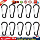 10pcs Backpack Carabiner Hiking Camping Spring Hang Hook Buckle (Black) Newly