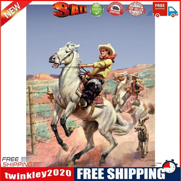 Riding Horse Cowboy Oil Paint By Numbers Kits Canvas Drawing DIY Coloring