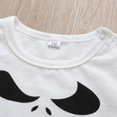 2pcs/set Baby Boys O-neck Halloween Cute Print Short Sleeve Tops+Pants Suits