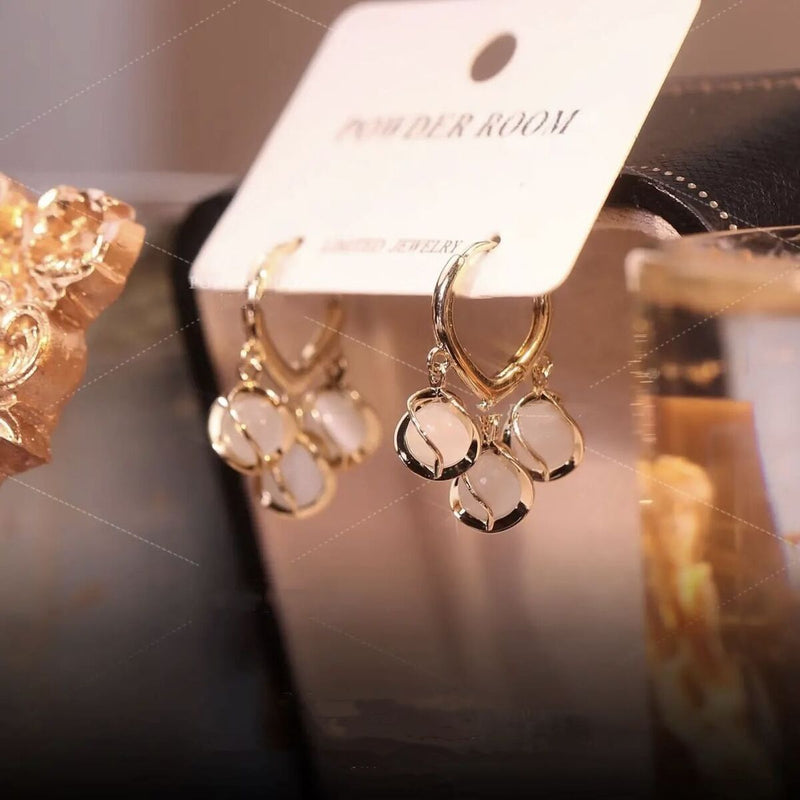 Women Wedding Party Opal Ear Stud Lily of The Valley Drop Earrings Earrings