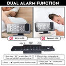Projector Alarm Clock, Alarm Clock FM Radio with Mirror Screen for Bedroom