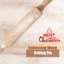 Wooden Snowflake Elk Embossed Rolling Pins Embossing Baking Cookies Biscuit