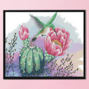 14CT Printed Partial Cross Stitch DIY Bird Flower Hand Painting Room Decoration