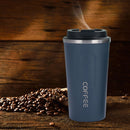 380ml Double Stainless Steel Coffee Car Mug Travel Insulated Bottle (Blue) Newly