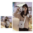 5pcs/set Cute Cat Canvas Bags Travel Backpack Shoulder Clutch Bag (Grey)