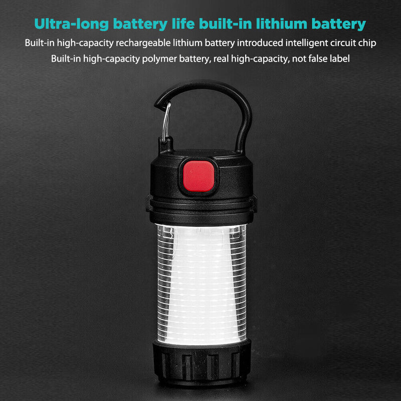 LED Tent Lamp Waterproof Camping Emergency USB Charge Portable Working Ligh