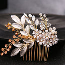 Jewelry Handmade Crystal Hair Comb Bridal Headpiece Flower Head Clip Hairwear