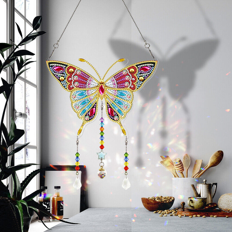 Ornamental Point Drill DIY Crystal Pendent Living Balcony Room Art Decor Bo