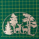Metal Cutting Die CHRISTMAS TREES AND DEER SCENE Scrapbooking NICE G6N0