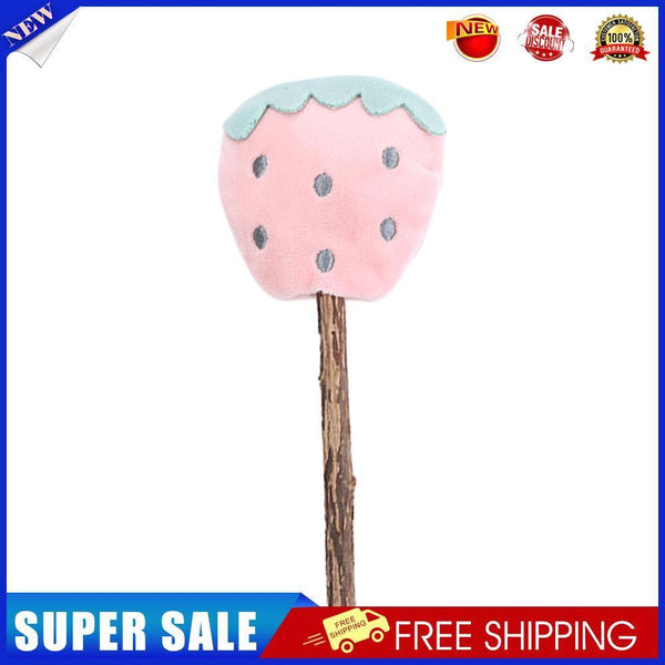 Pet Cat Plush Teething Toys Catnip Lollipop Pet Molar Sticks (Strawberry)