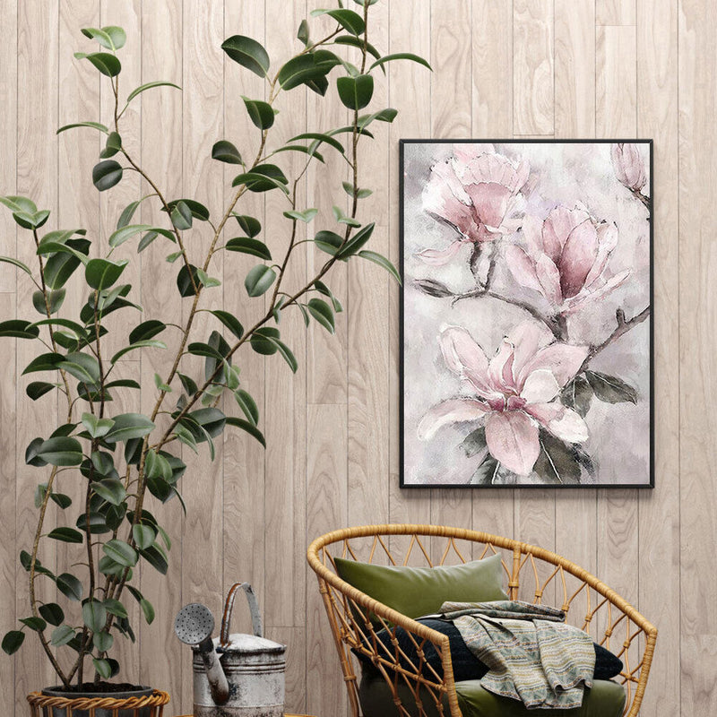 Pink Flower Oil Paint By Numbers Kits Canvas Picture Wall Art DIY Craft Coloring
