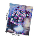 Room Purple Flower DIY Wall Decor Cross Stitch Hanging Pictures Embroidery Set