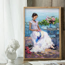 Full Round Drill Drawing Picture Lake Beauty Diamond Painting Living Room Decor