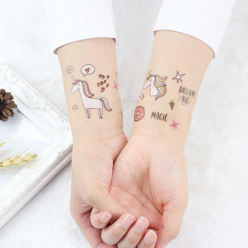 12pcs Cartoon Horse Waterproof Temporary Tattoo Stickers Children Body Art Newly