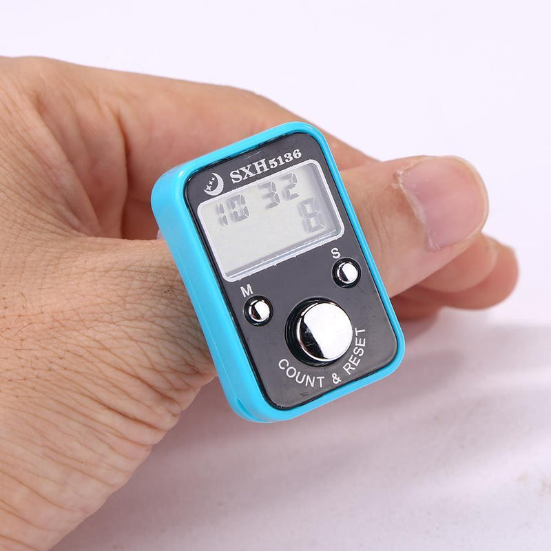 Mini Finger Counter Electronic Tally Counter with Time Function (Sky Blue)
