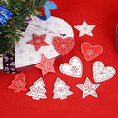 10pcs 5cm Wood Christmas Hanging Ornaments Pendant DIY Xmas Tree Decor (L)