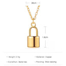 Metal Lock Pendant Crystal Clavicle Chain During Necklace Statement Jewelry