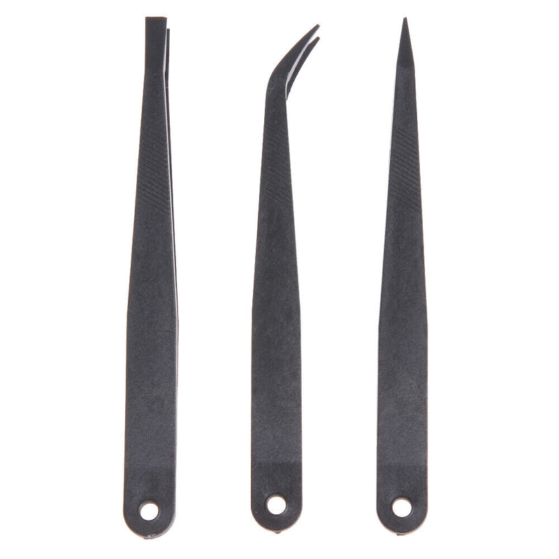 JAKEMY Anti-static Glass Fiber Tweezers Set Straight and Curved Tweezers Newly