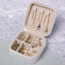 Portable Zipper Jewelry Case Travel Outdoor Ring Necklace Earrings Storage Box