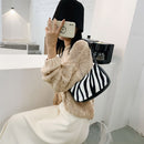 Plush Soft Women Shoulder Bag Female Animal Cow Zebra Pattern Underarm Handbags