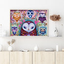 Full Embroidery Owl Pattern Stamped Canvas 11CT DIY Cross Stitch Kits Home Decor