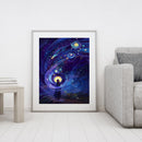 Girl and Planet Oil Paint By Numbers Kits Canvas Drawing DIY Coloring Pictures