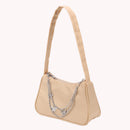 Fashion Women Pure Color Butterfly Chain Underarm Bag Handbag (Light Khaki)