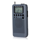 HRD-104 Digital Display Pocket AM FM Radio with 40mm Driver Speaker (Grey) Newly