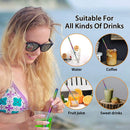 Outdoor Collapsible Metal Drinking Straws Cleaning Brush Container (Black) Newly