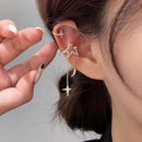 Simple Bright Stars Women Clip Earrings Tassels No Piercing Fashion Jewelry