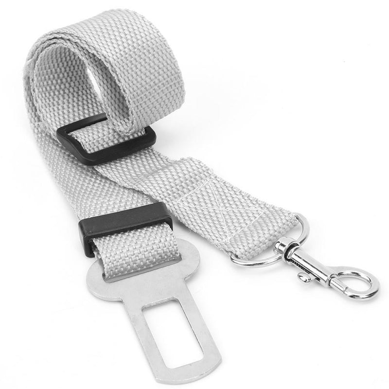 Car Pet Dog Seat Belt Puppy Safety Seatbelt Dog Harness Lead Clip (Grey) Newly