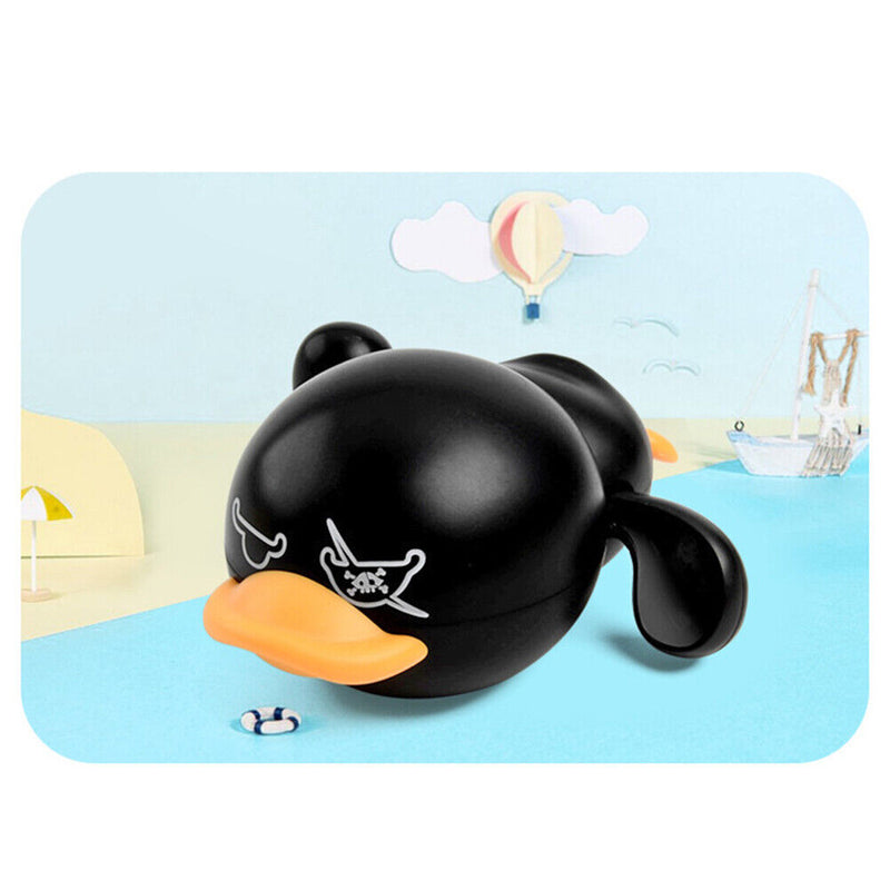 Cute Duck Baby Water Bathing Toys Chain Clockwork Kids Beach Toys (Black) Newly