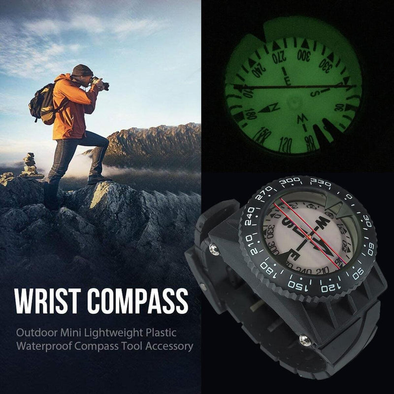 50m Diving Compass Underwater Cave Camping Compass With Wrist Strap Diving Watc&