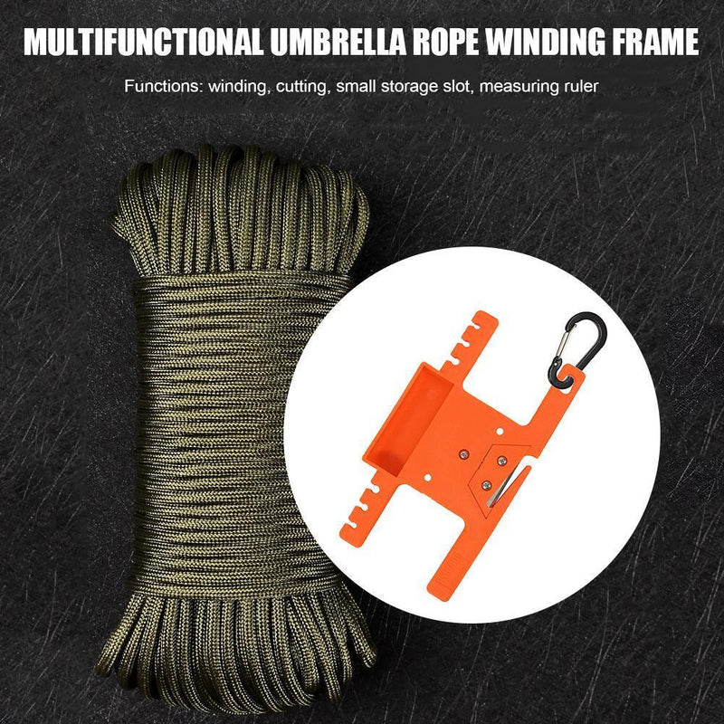 2P Paracord Winder Parachute Lanyard Rope Spool Holder with Carabiner Orang