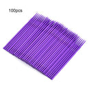 100pcs Disposable Cotton Swabs Tattoo Makeup Eyelash Tattoo Swabs(Purple)