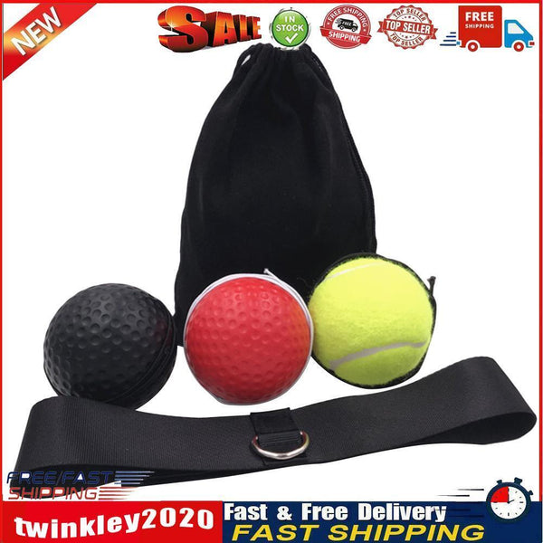 4x Muay Thai Hand Eye Training Ball Boxing Reflex Speed Ball with Headband Newly