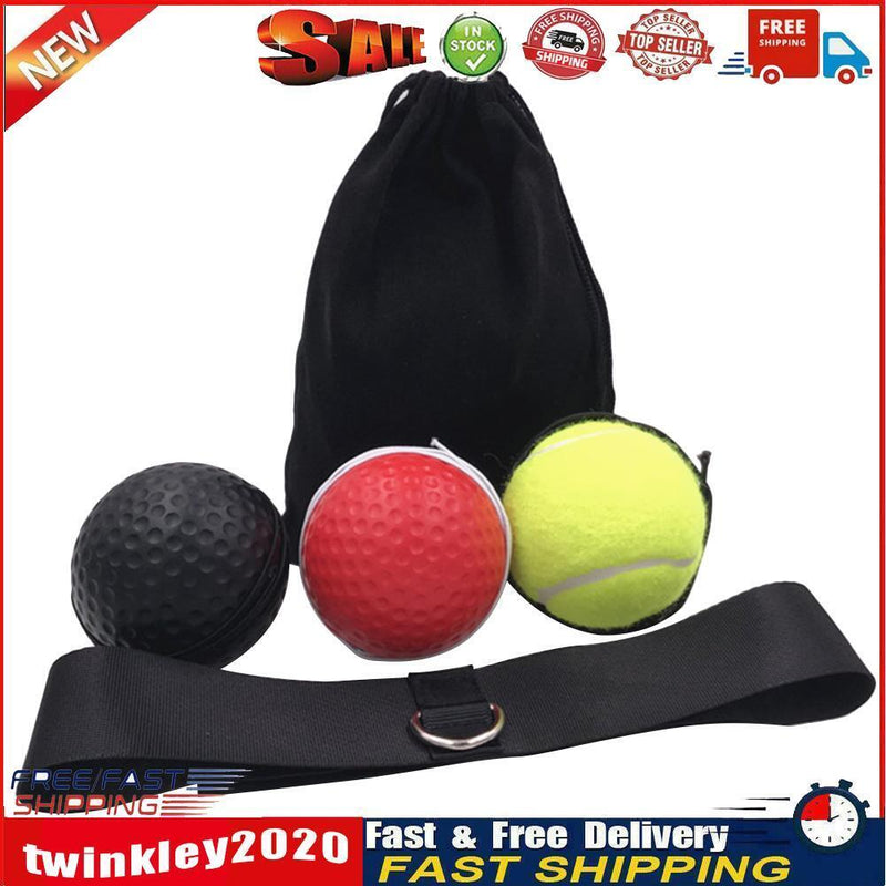 4x Muay Thai Hand Eye Training Ball Boxing Reflex Speed Ball with Headband Newly