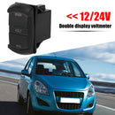 Red LED Digital Panel Double Voltmeter Rocker Switch Style Voltage Monitor Newly