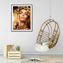 5D DIY Golden Lady Full Round Diamond Painting Mosaic Picture Wall Rhinesto