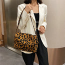 Women Animal Print Shoulder Bag Canvas Casual Travel Handbag Tote (Leopard)