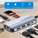 Reader USB Type-C Hub 4K HDMI Docking Station Gigabit Ethernet For Laptop PC