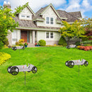 Metal Racer Windmill Aircraft Wind Spinners Outdoor Garden Yard Decor (C)