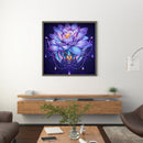 11CT Full Embroidery DIY Purple Lotus Stamped Cross Stitch Art Needlework K