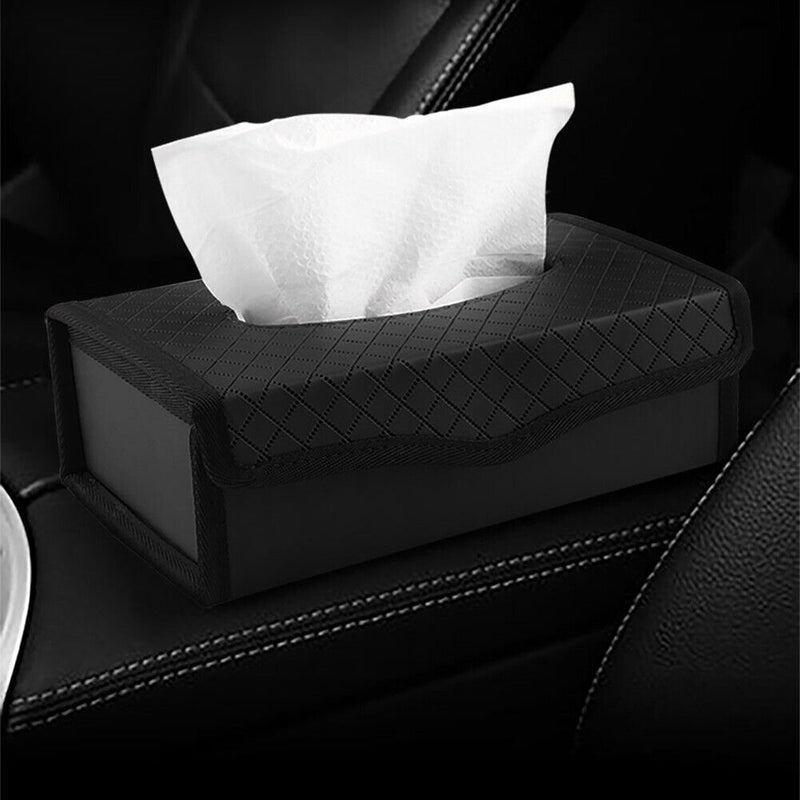 Car Tissue Box Large-capacity Auto Paper Towels Holder PU Leather for Office
