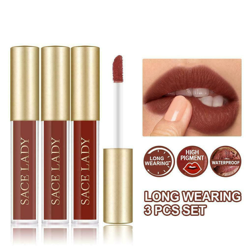 Lip Glaze Set Sample Combination Velvet Matte Waterproof Cup Non-stick O9T8
