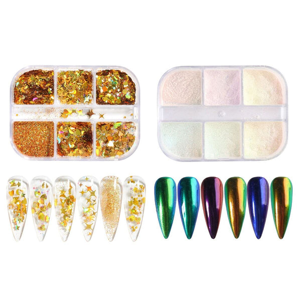 DIY Holographic Hexagon Chunky Glitter Flakes Summer Star Moon Nail Sequins